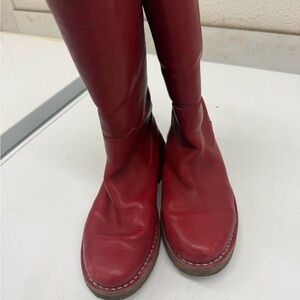 Bally Red Leather Heeled Boots